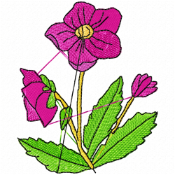 Flowers And Tree Embroidery Design 9